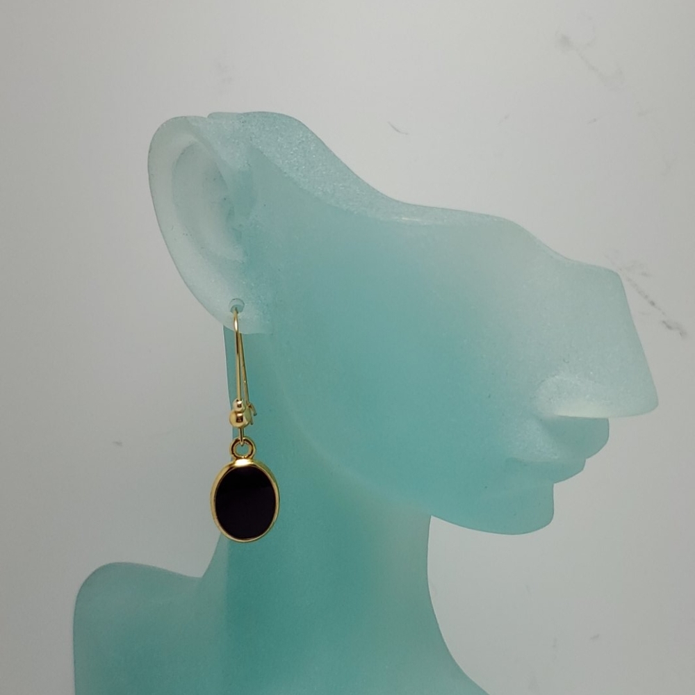 Gold tone PURPLE earrings